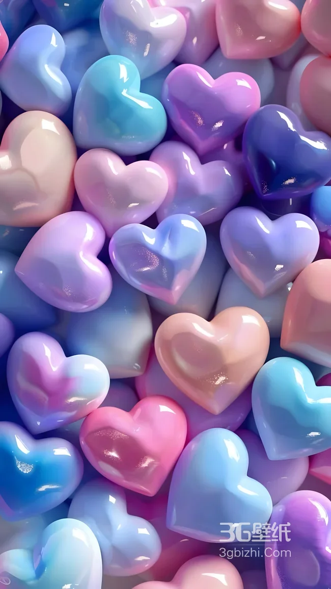 缤纷爱心·梦幻渐变风 温柔治愈手机壁纸1