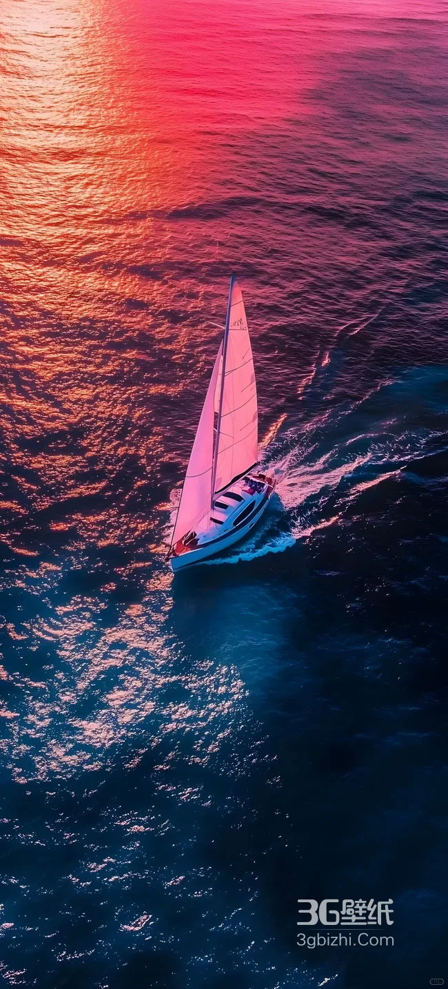 海上帆船·唯美日落风 超高清海上航行壁纸1