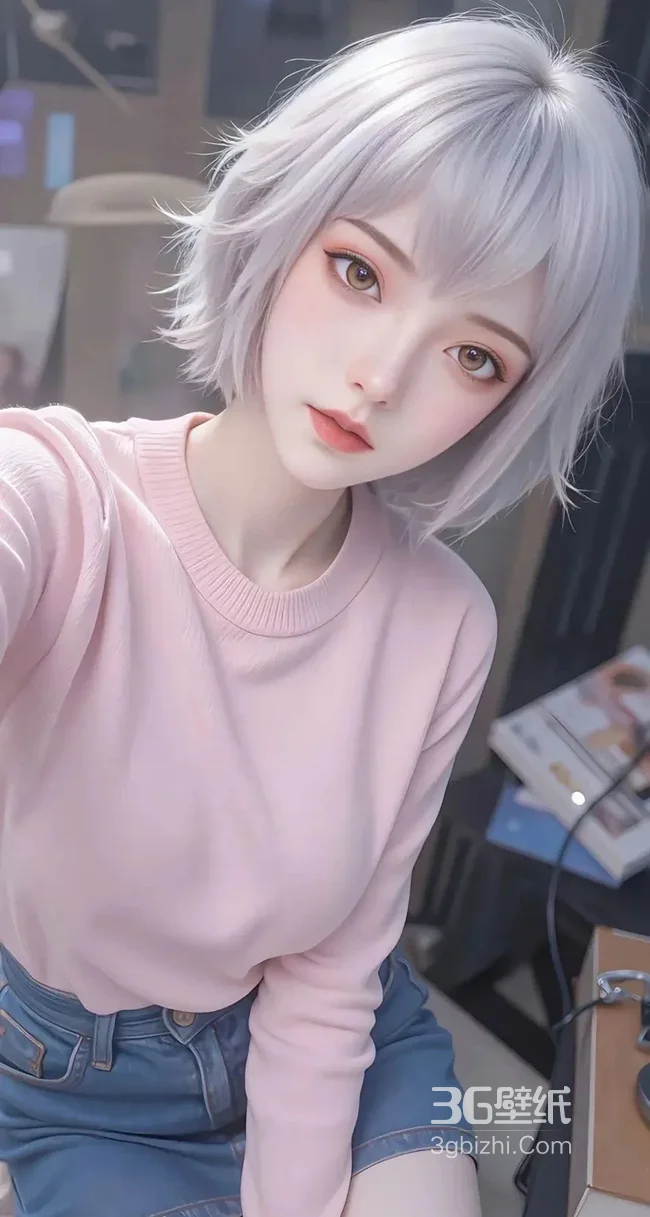 银发短发动漫人物·白月魁·唯美二次元CG·高清手机壁纸精选1