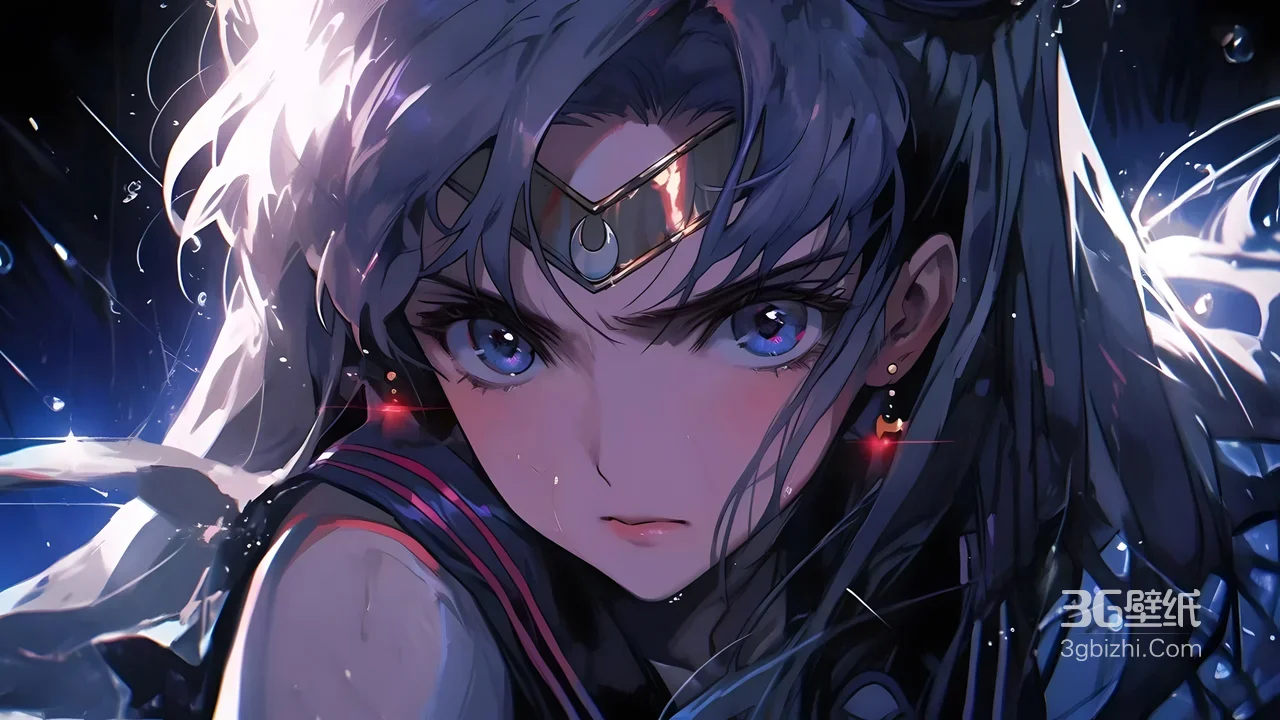 月野兔·月牙发饰 二次元暗黑风 美少女战士高清电脑壁纸1