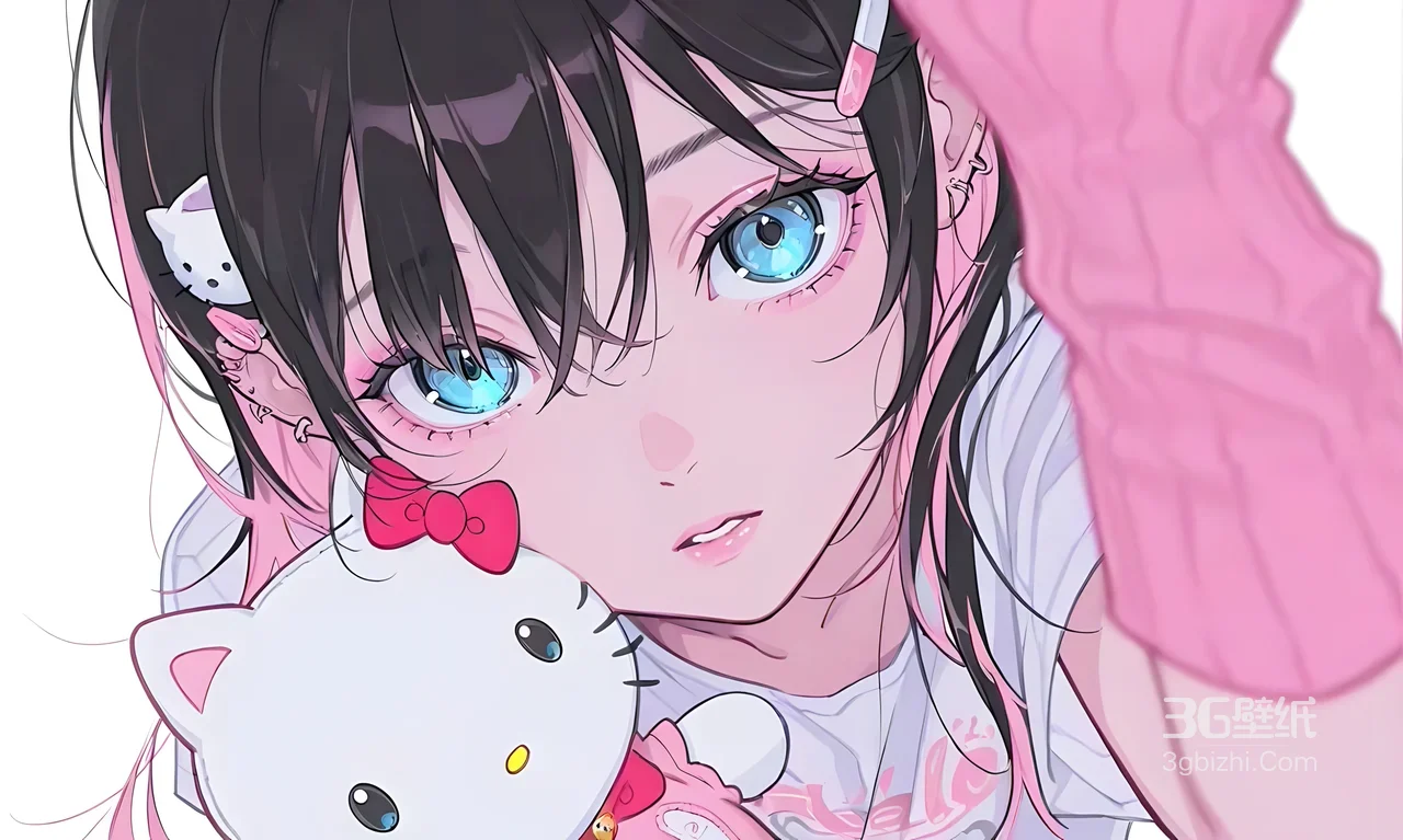 二次元少女·Hello Kitty主题 唯美插画高人气电脑壁纸1