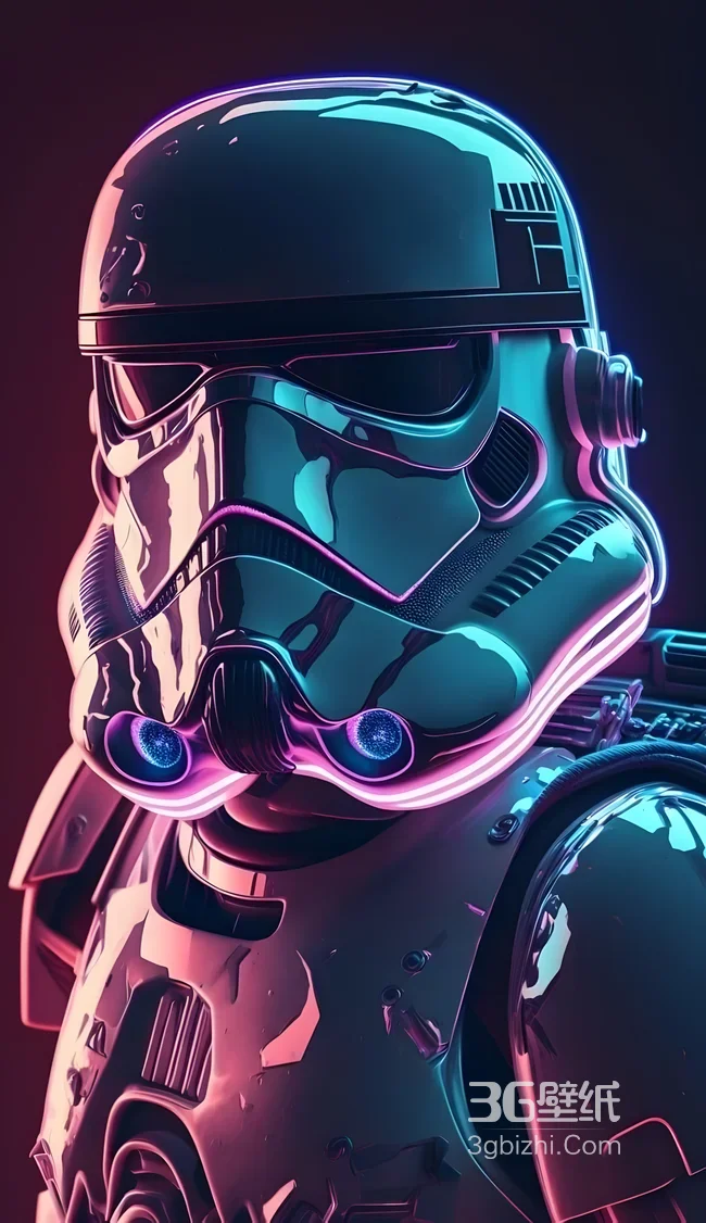 星球大战风暴兵·赛博霓虹风 科幻影视手机壁纸1