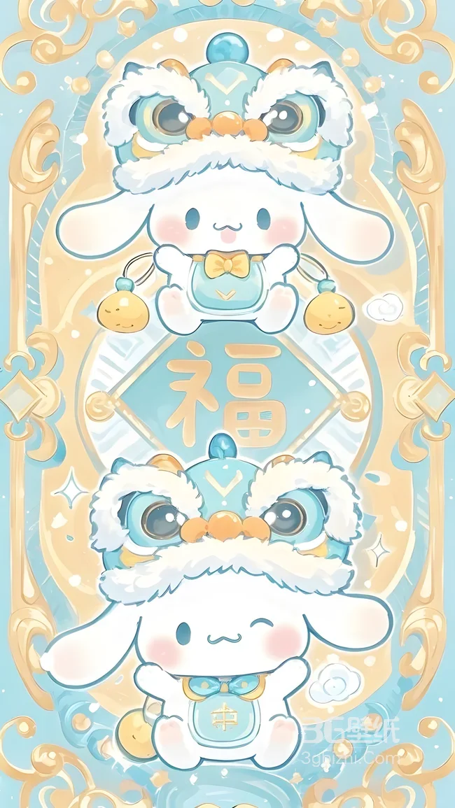 玉桂狗·醒狮国风装 三丽鸥国潮萌宠壁纸1