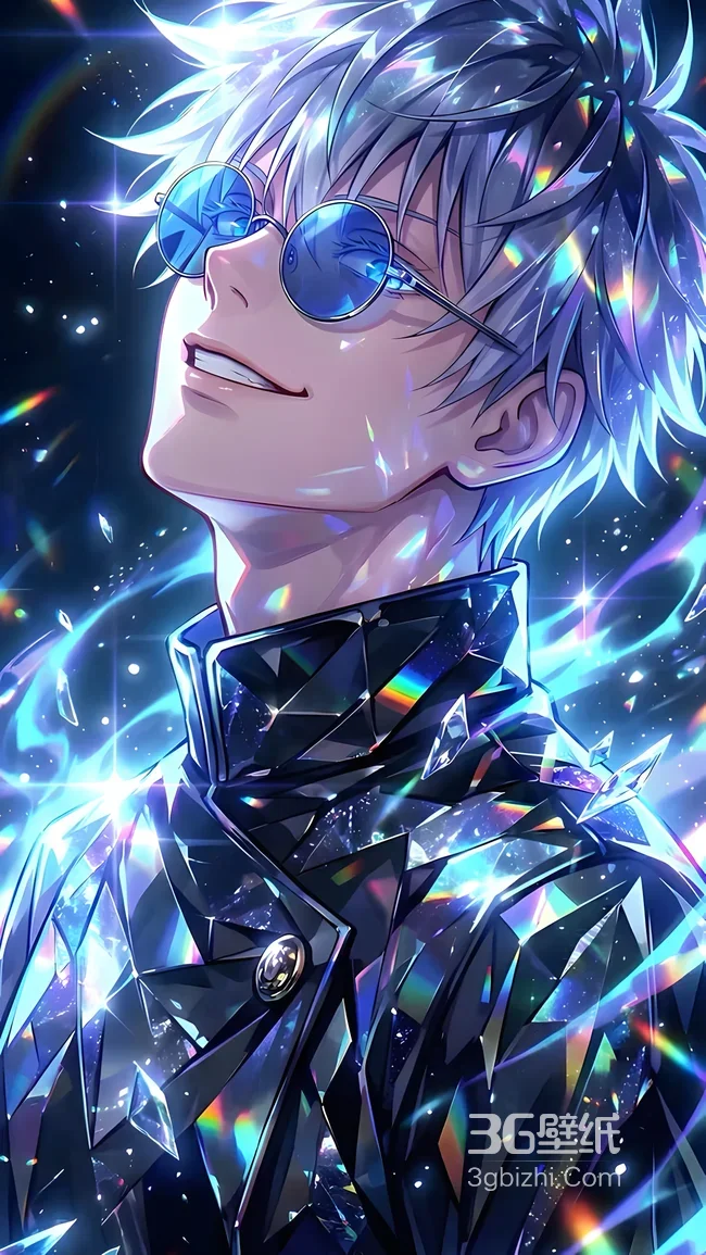 五条悟·炫彩水晶质感 咒术回战动漫风 超人气动漫角色壁纸1