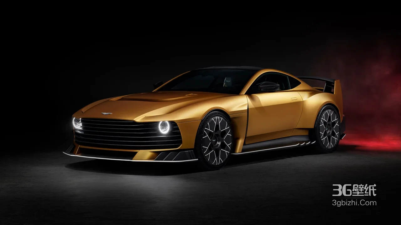 阿斯顿马丁超跑·金色暗黑科技风·超跑宽屏电脑壁纸1