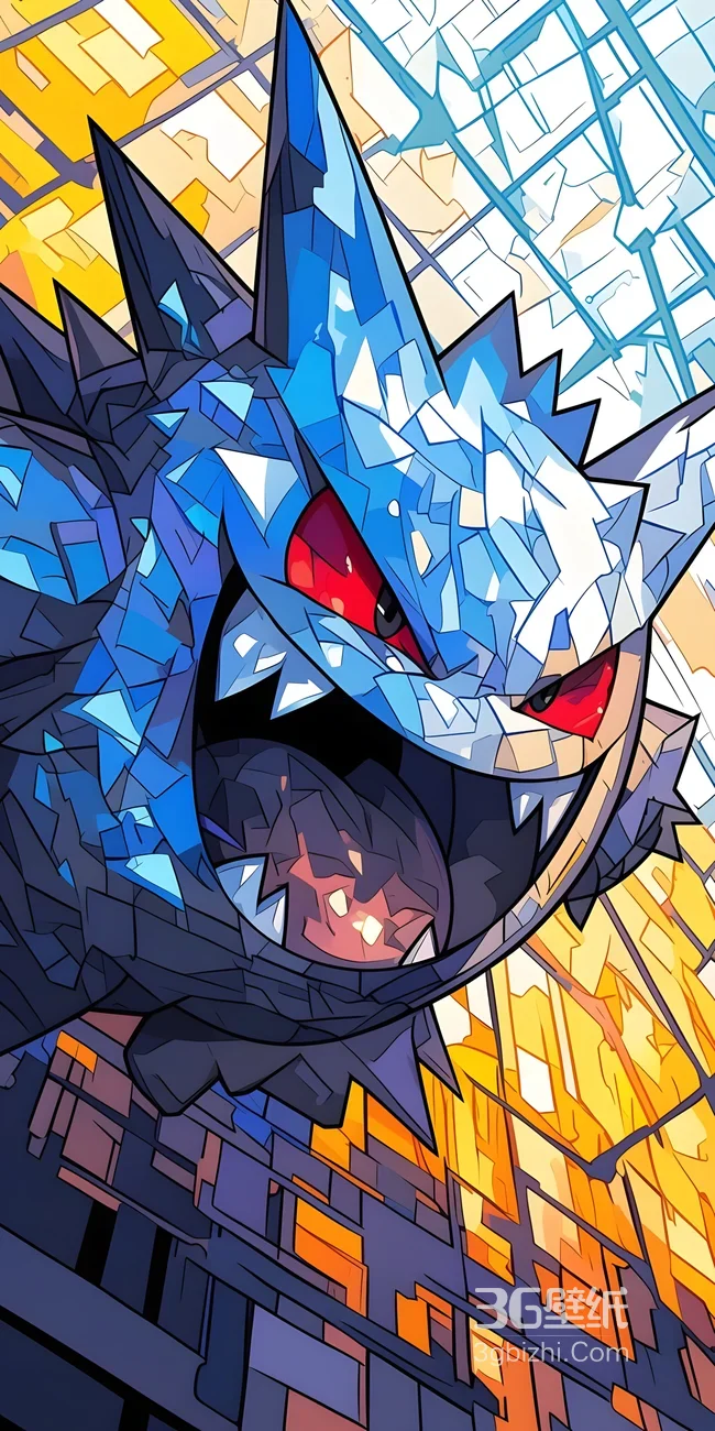 宝可梦·冰系结晶怪兽 彩色玻璃风 高燃战斗壁纸1