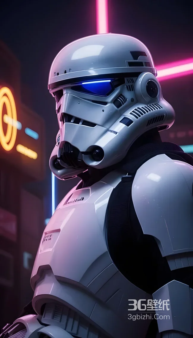 星球大战风暴兵·赛博朋克霓虹风 影视手机壁纸热款1