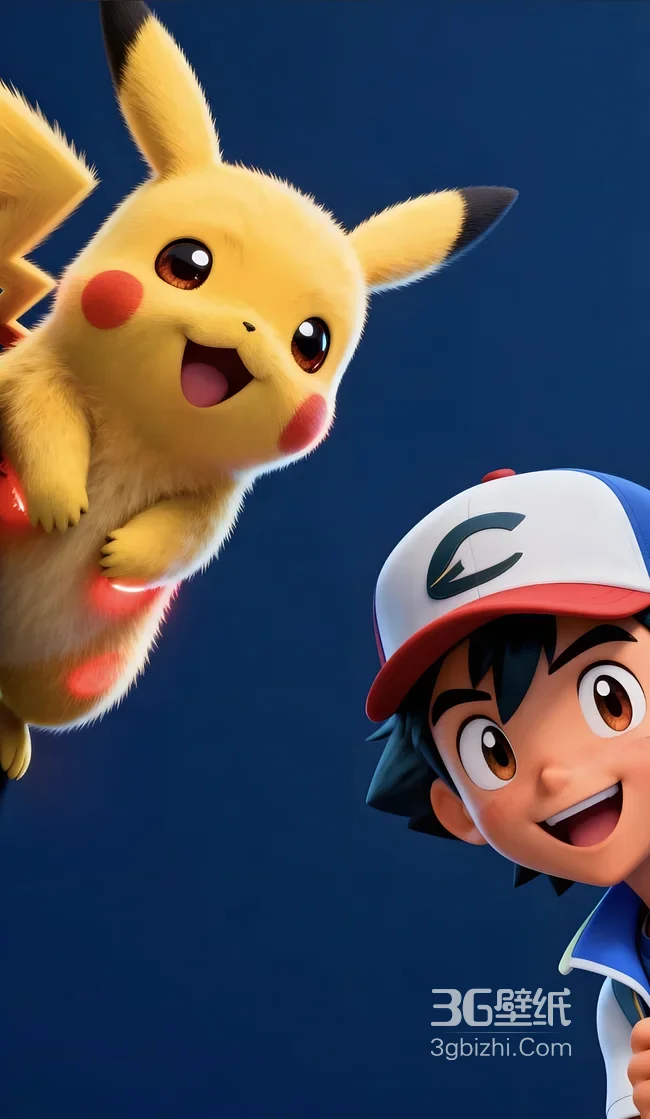 小智与皮卡丘 3D写实风精灵宝可梦动漫热门手机壁纸1