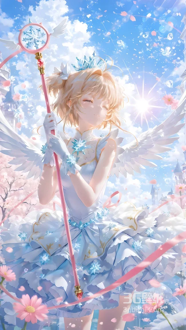 木之本樱·冰晶翅膀 唯美二次元魔卡少女樱壁纸1