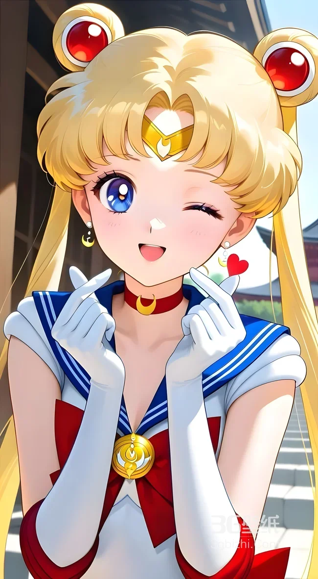 月野兔·俏皮眨眼 二次元美少女战士治愈风动漫壁纸1