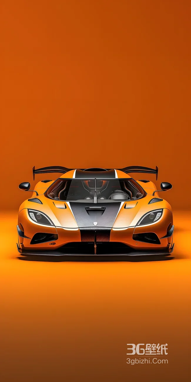 柯尼塞格超跑·橙黑撞色 机械美学超跑主题手机壁纸1