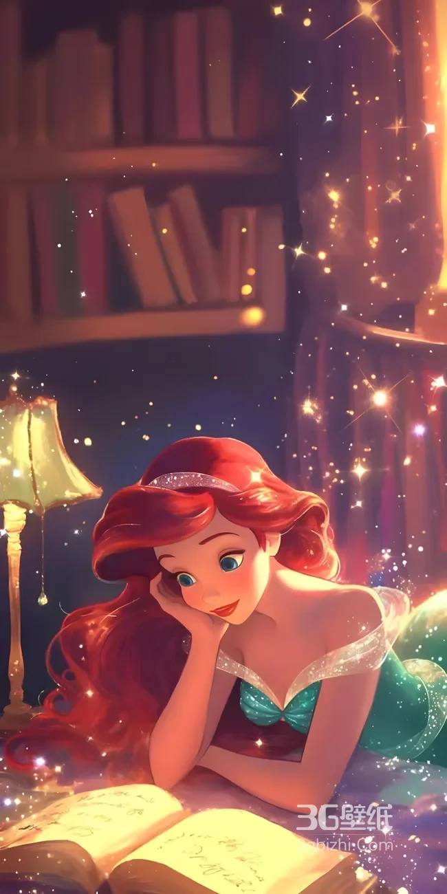 爱丽儿·小美人鱼 唯美梦幻风迪士尼动画壁纸（书籍星光主题）1