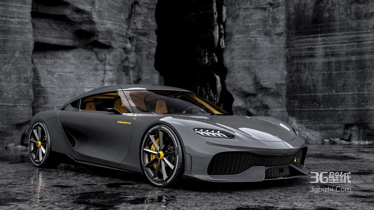 科尼赛克Gemera·暗黑冷峻工业风 岩石背景超跑壁纸1