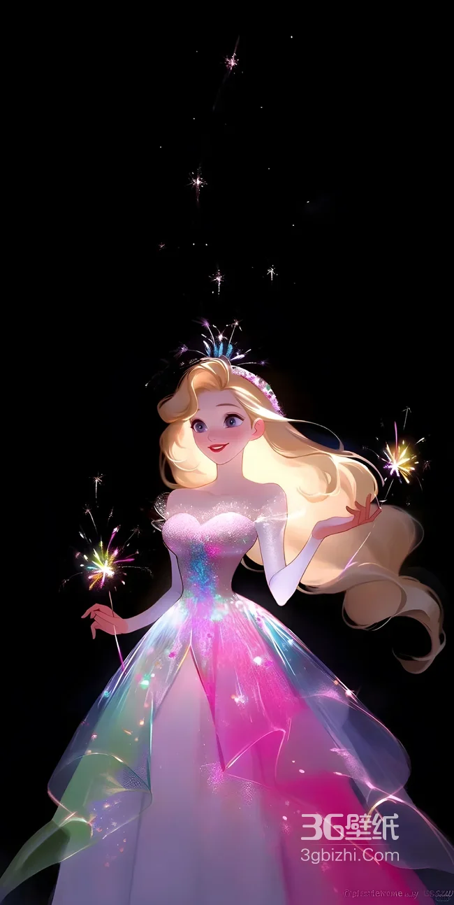 爱洛公主·烟花梦幻礼服 唯美动画风 手机壁纸1