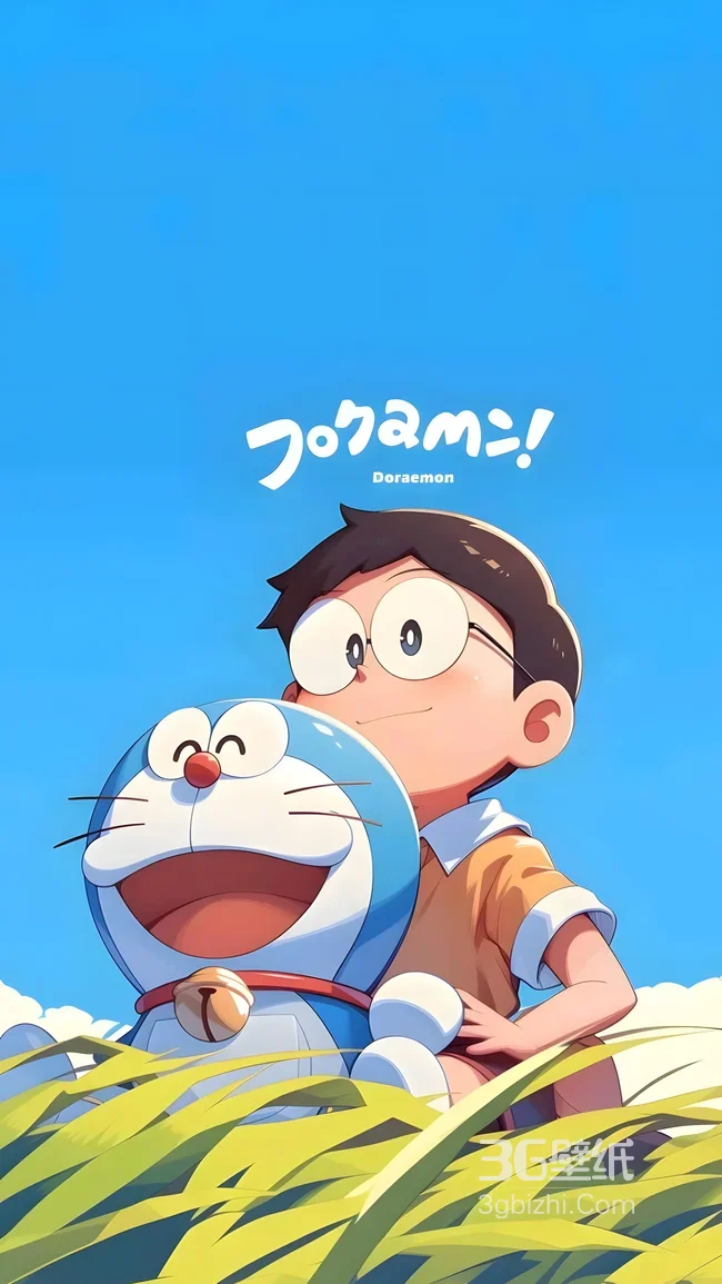 哆啦A梦大雄相伴 日系清新治愈系手机壁纸 童年回忆风1