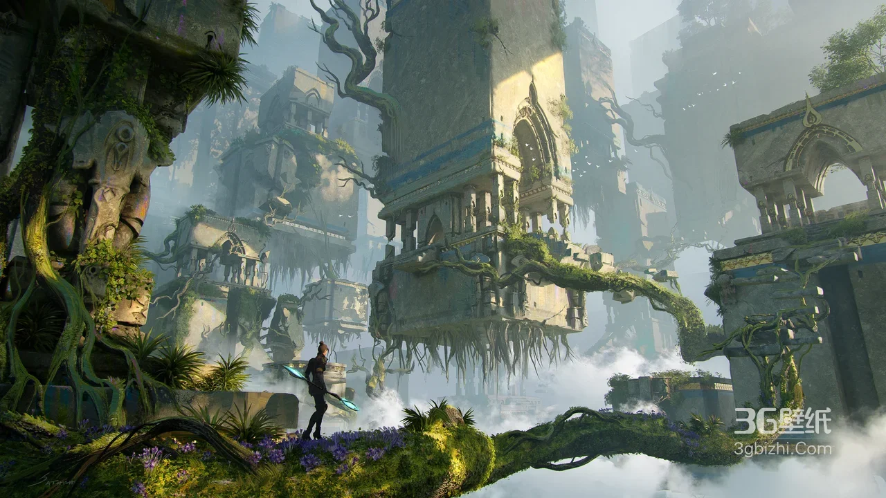 奇幻废墟藤蔓古堡·持刃行者 写实游戏风电脑壁纸1