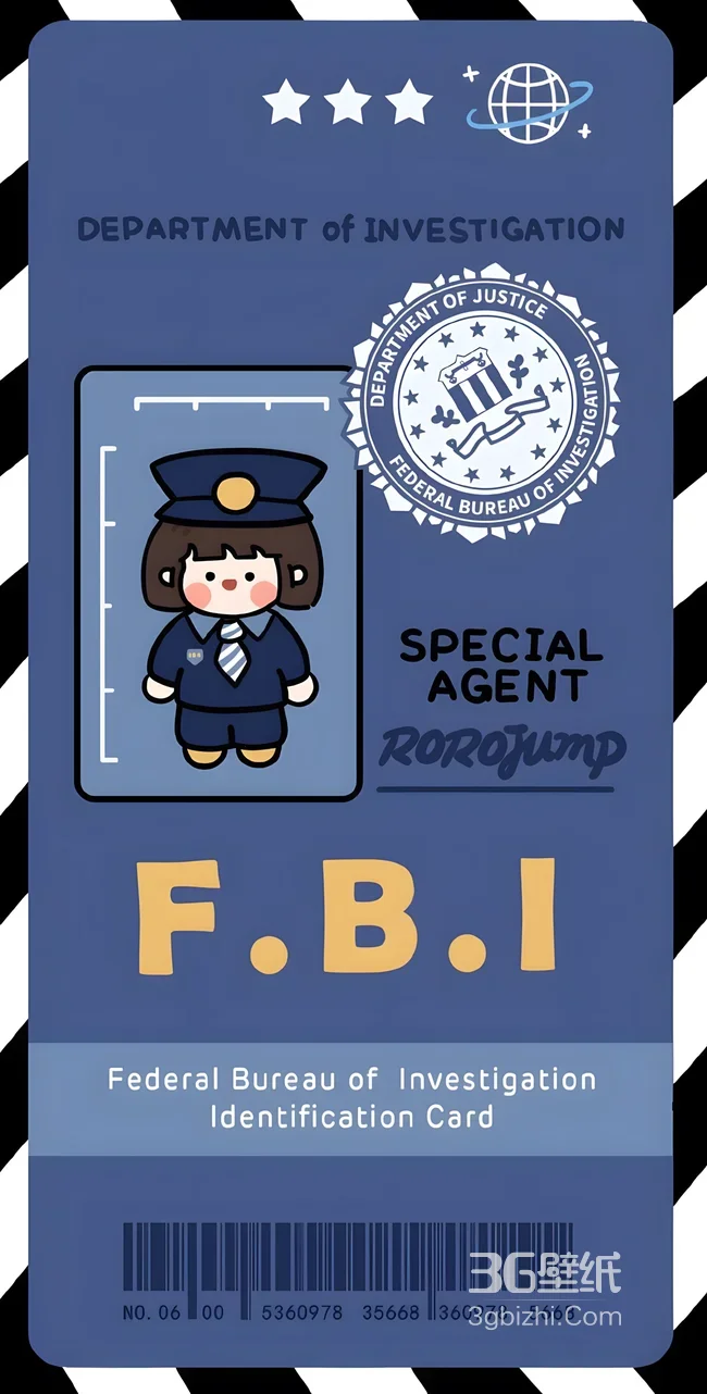 ROROJUMP·FBI特工 Q版可爱风 超萌证件手机壁纸1