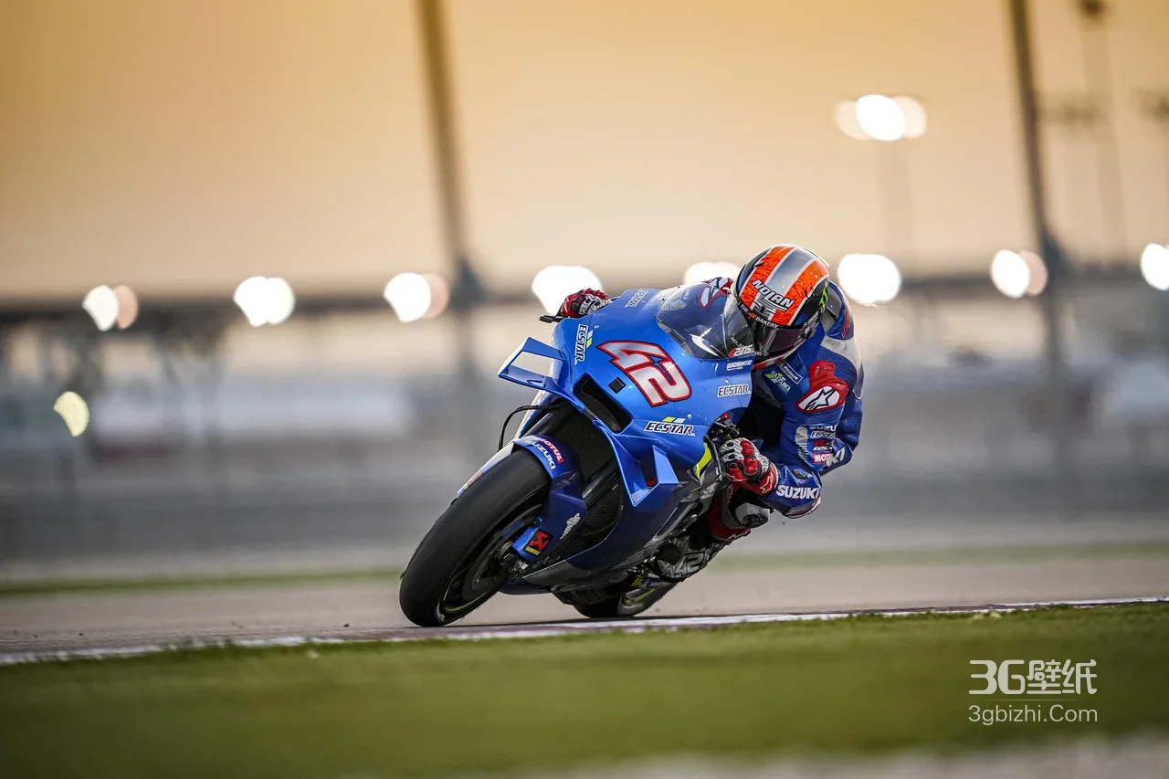 Alex Rins·铃木赛车压弯 写实竞技宽屏车机壁纸（热血竞速电脑壁纸）1