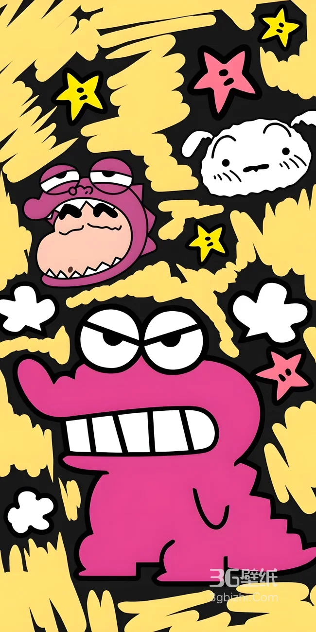 蜡笔小新·鳄鱼山&小白 卡通日漫风 热血涂鸦日漫壁纸热搜款1