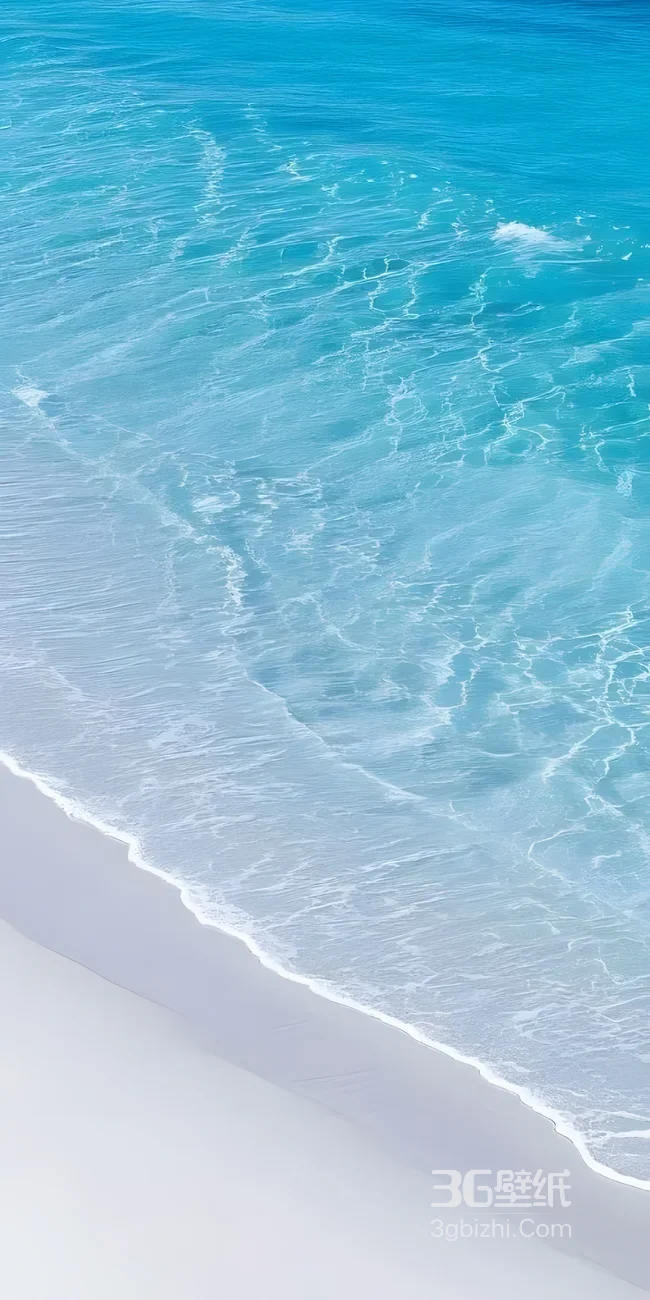 海滩海浪白沙场景·唯美清新风格 治愈系海边手机壁纸1