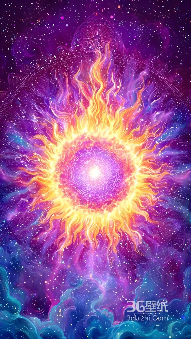 炫彩火焰能量核心·迷幻星空风 超震撼手机壁纸1