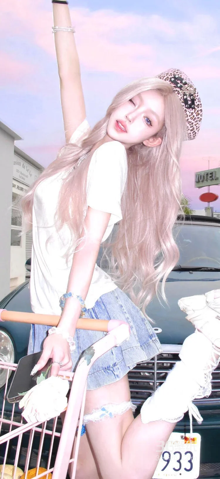 元气女生·红蝴蝶结+白猫 唯美清新户外写真 高赞女生照套图2