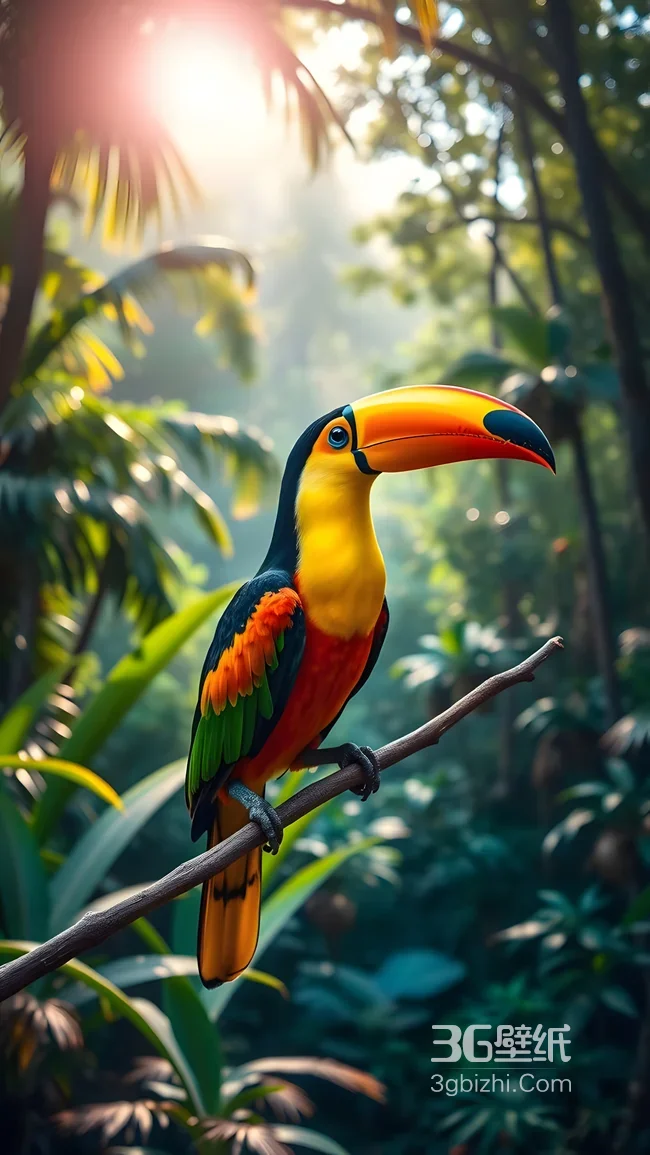 巨嘴鸟·斑斓羽翼 写实雨林风 热带治愈系手机壁纸1