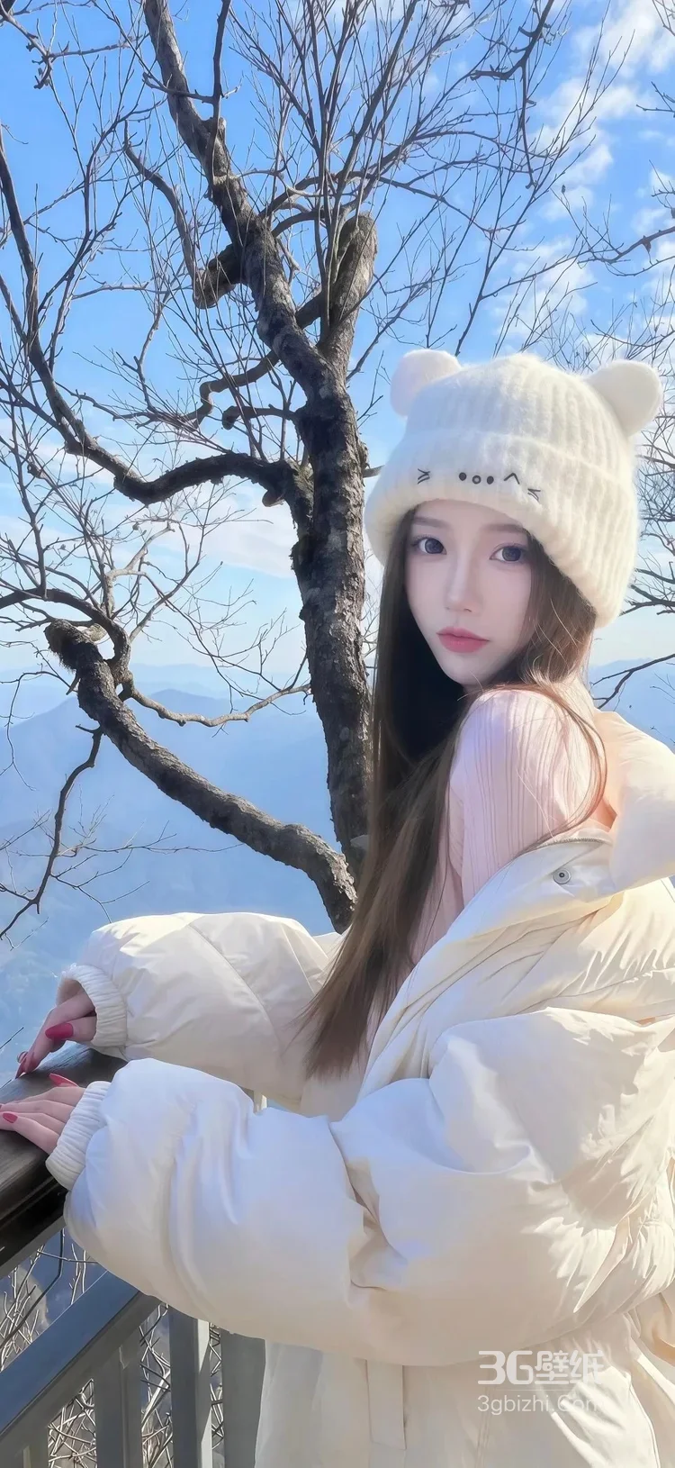 元气女生·红蝴蝶结+白猫 唯美清新户外写真 高赞女生照套图4