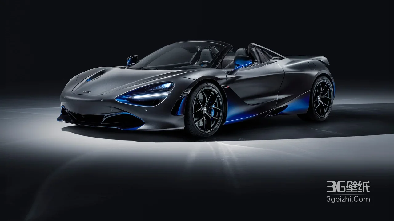 迈凯伦720S Spider·科技蓝焰 写实超跑宽屏电脑壁纸1