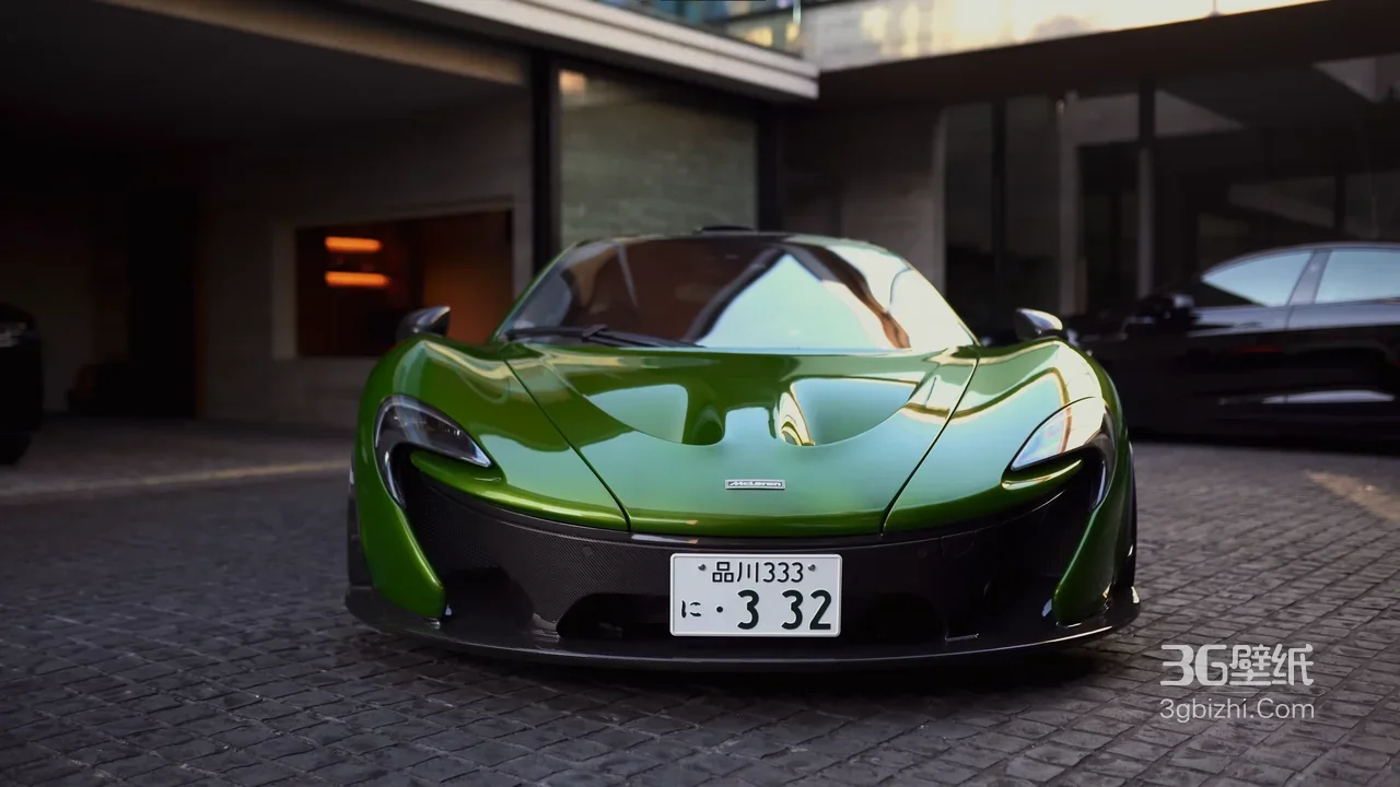 绿色迈凯伦P1·都市写实风 品川车牌超跑电脑壁纸1