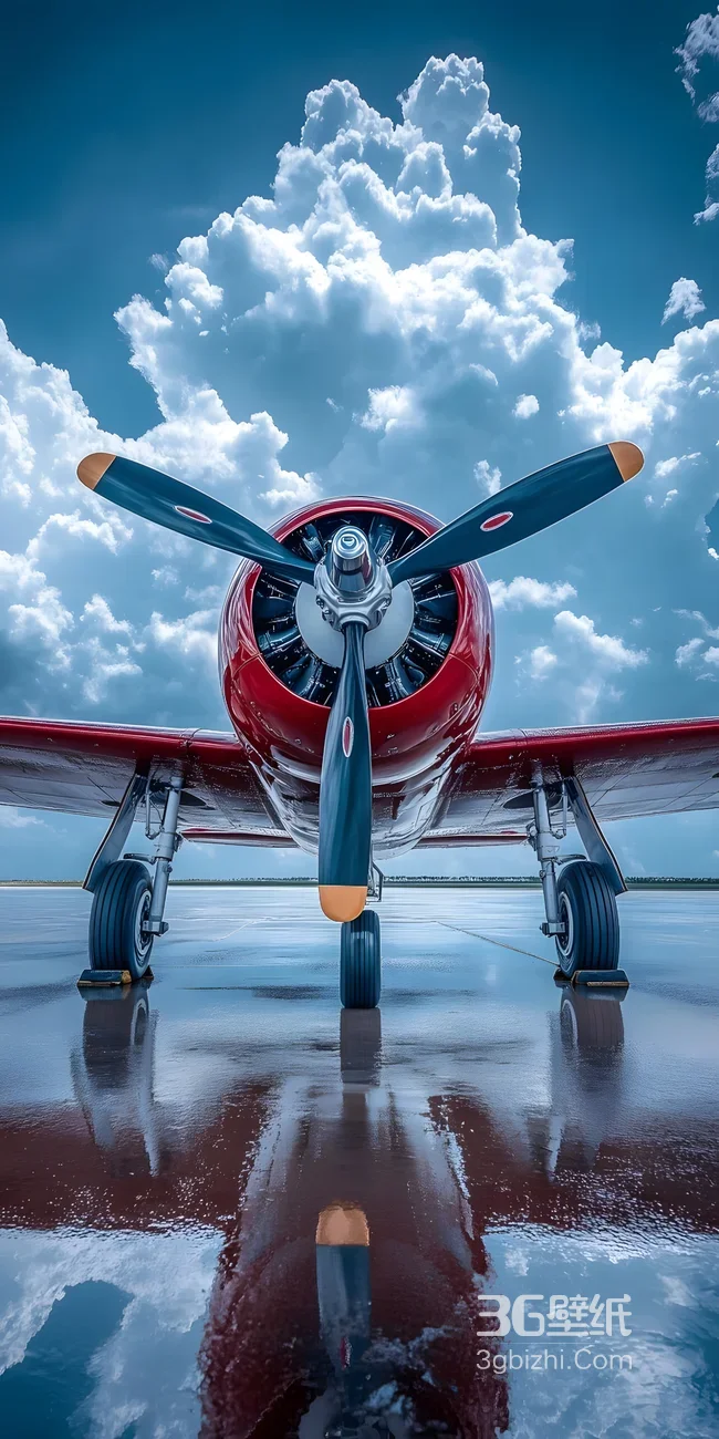 复古飞机引擎特写·写实风 高质感航空壁纸1