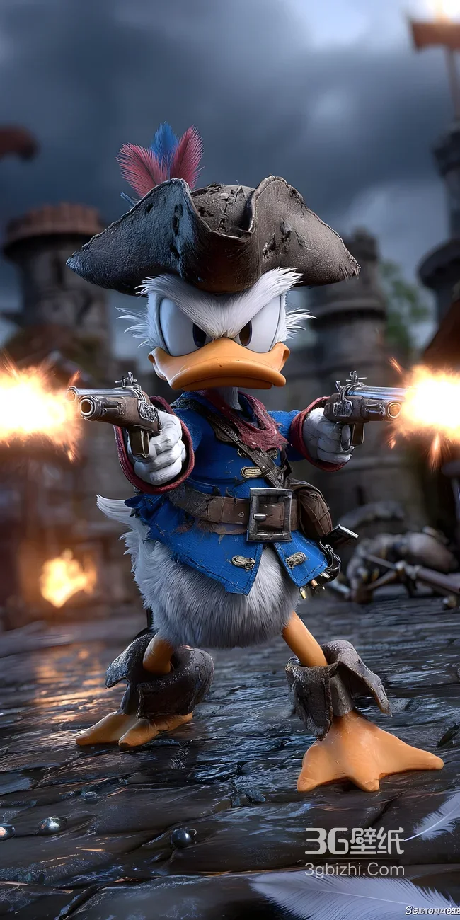 唐老鸭·海盗枪战写实风 迪士尼动漫热血壁纸1