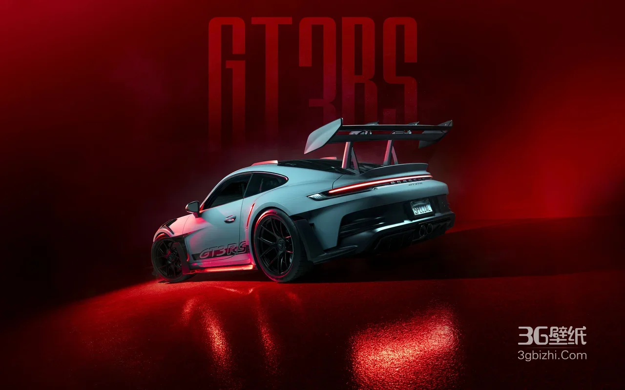 保时捷GT3 RS·暗黑赛博风·超跑电脑壁纸推荐1