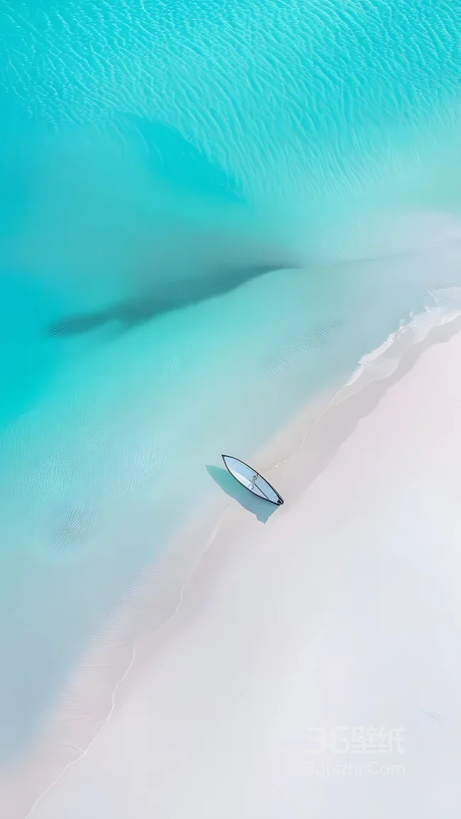 海滩小船·唯美清新风 纯净海岛手机壁纸热款1