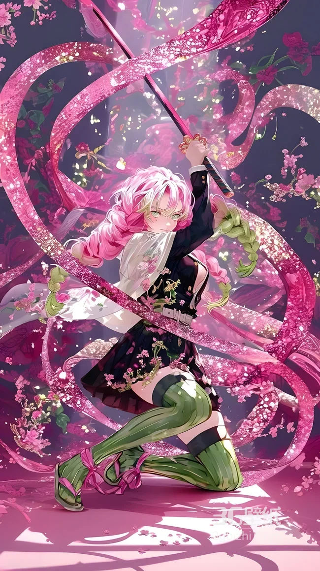 甘露寺蜜璃·花之呼吸 鬼灭之刃唯美二次元动漫壁纸 高人气动漫角色壁纸1