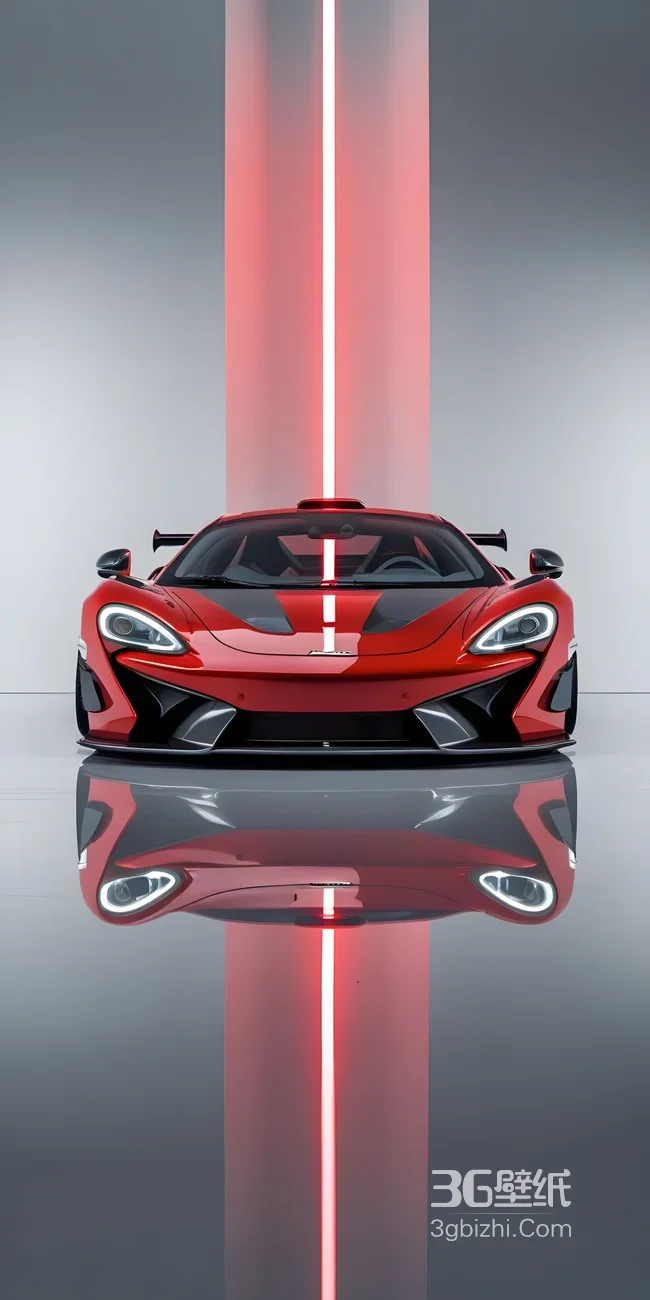 红色迈凯伦超跑·科技光影 超跑视觉冲击手机壁纸1
