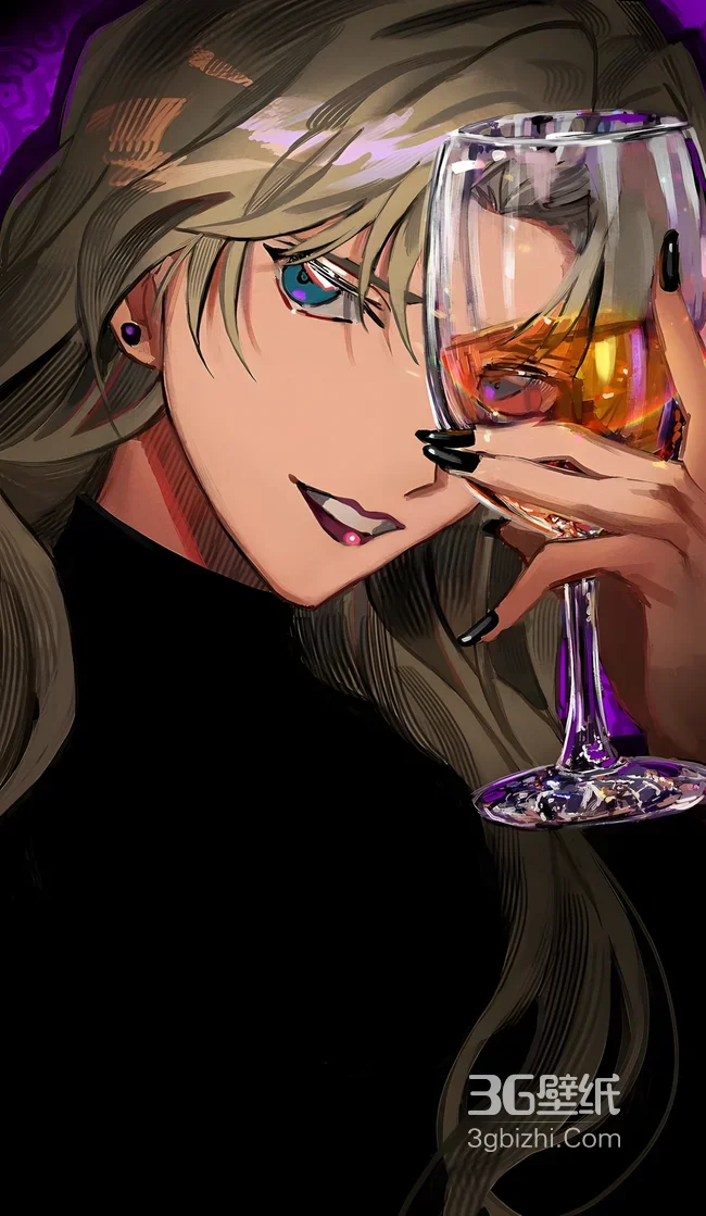 贝尔摩德·持酒杯魅惑笑 二次元暗黑动漫壁纸 高人气角色壁纸1