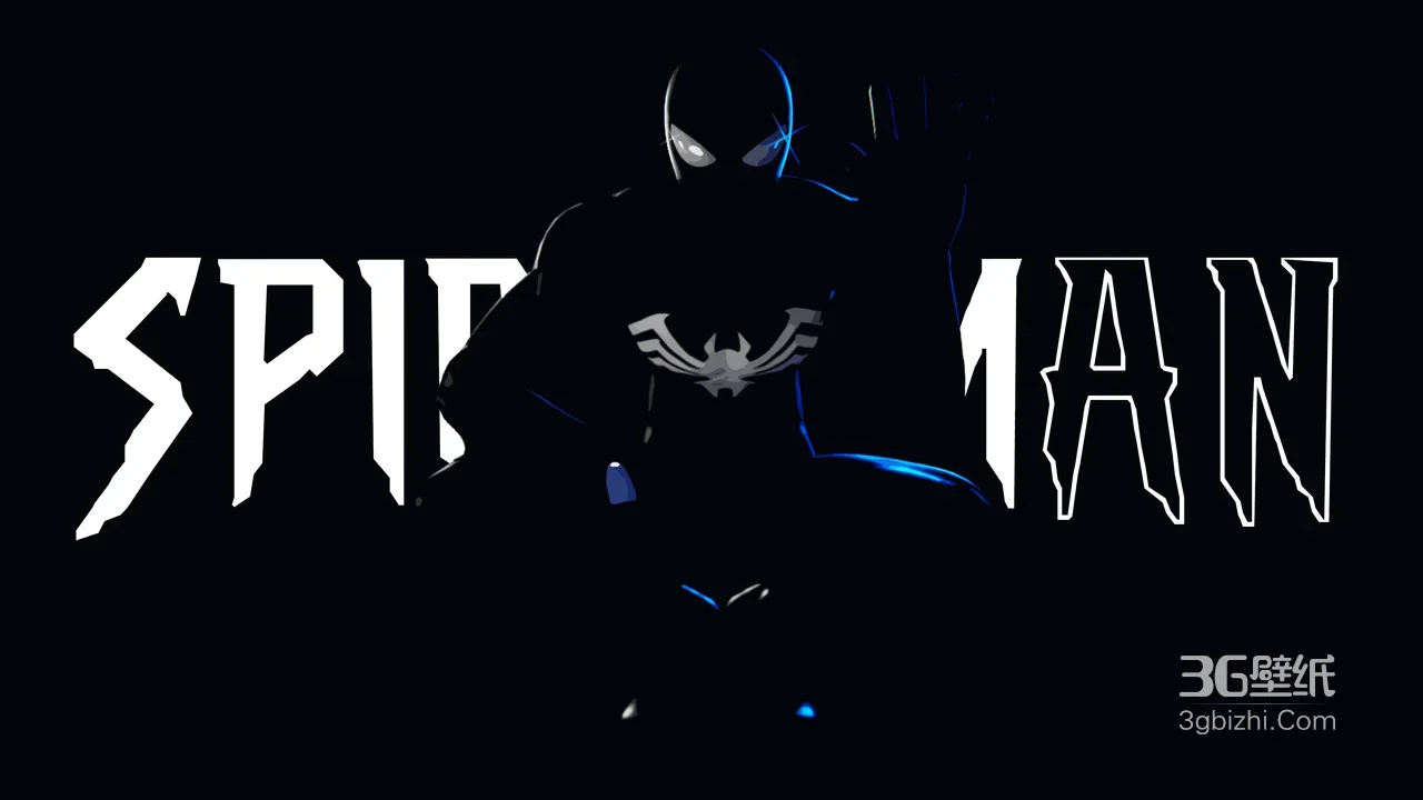 蜘蛛侠·共生体战衣 暗黑风漫威超酷桌面背景1