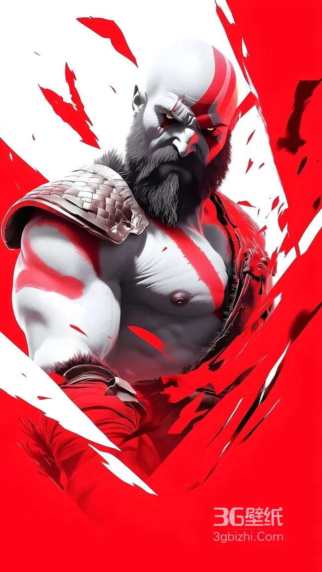 奎托斯·战神红纹盔甲 写实硬核风 出自《战神》游戏 高人气游戏角色壁纸1