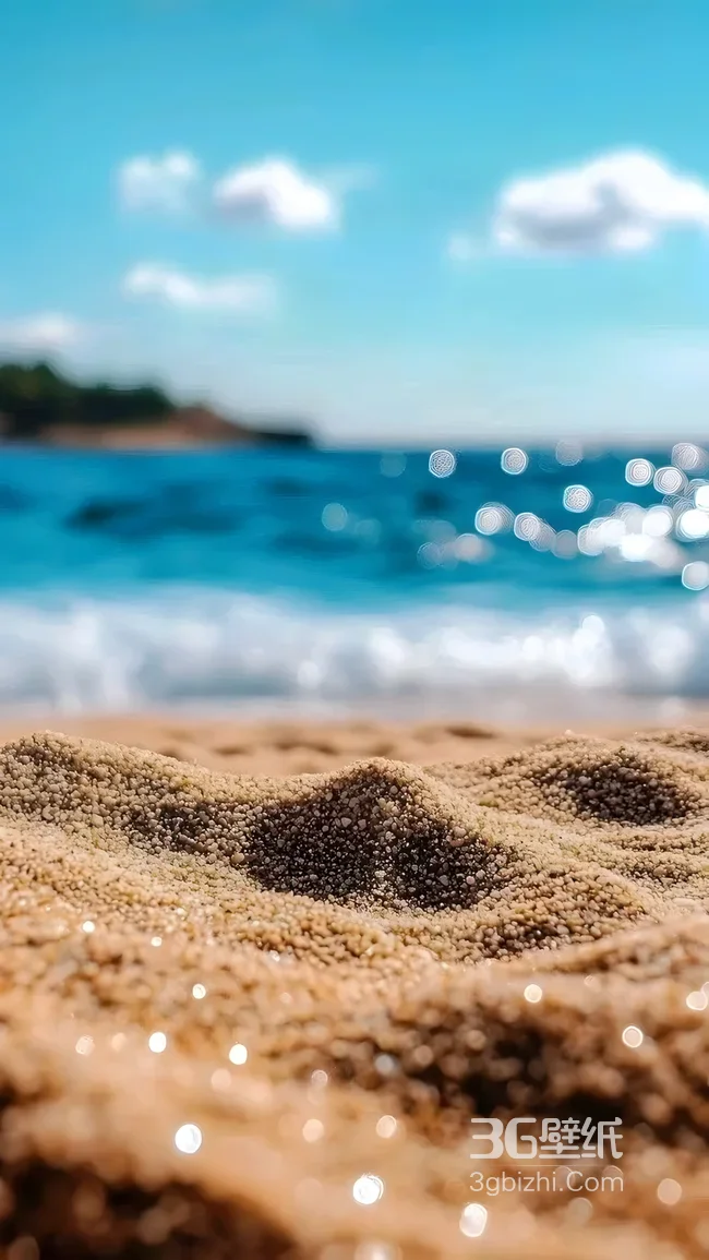 夏日海滩·唯美清新风 阳光海浪沙丘治愈系手机壁纸1