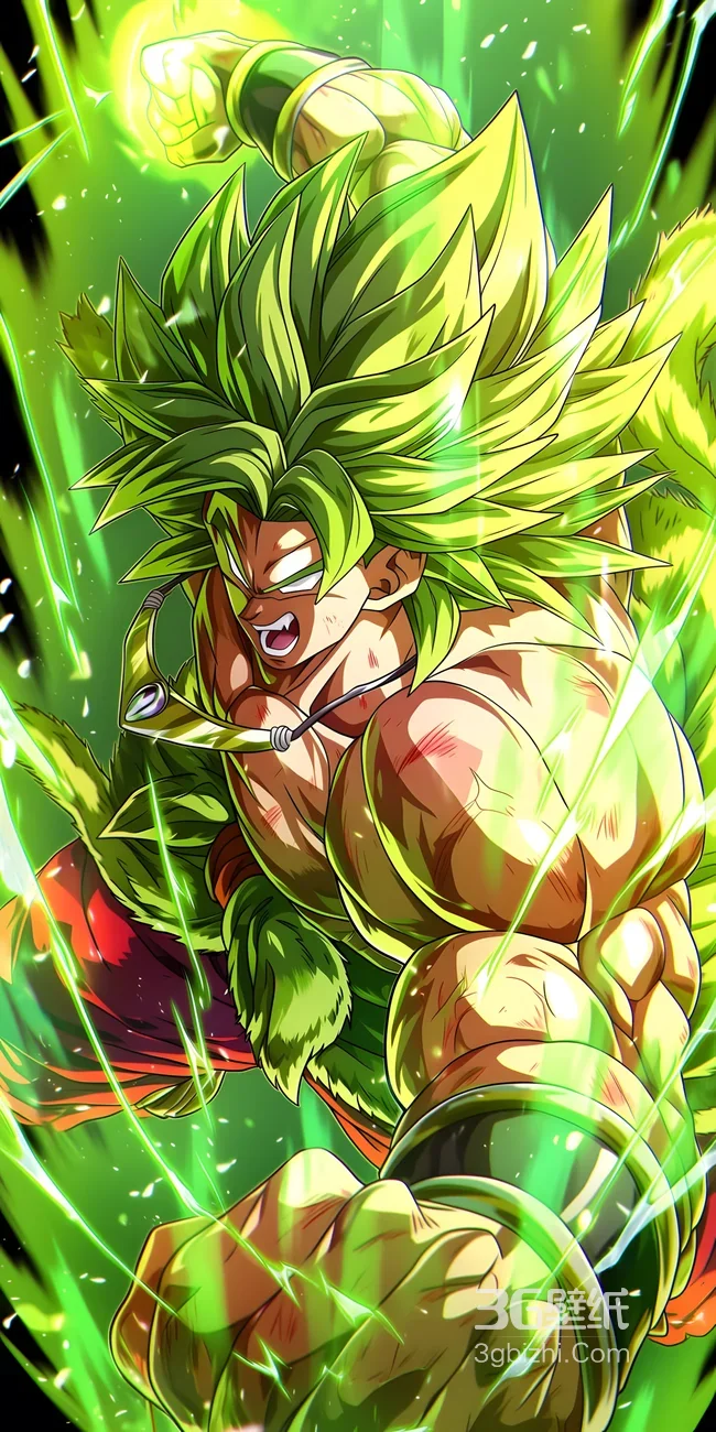 布罗利·超级赛亚人绿爆气 龙珠动漫热血战斗壁纸（高燃手机壁纸）1