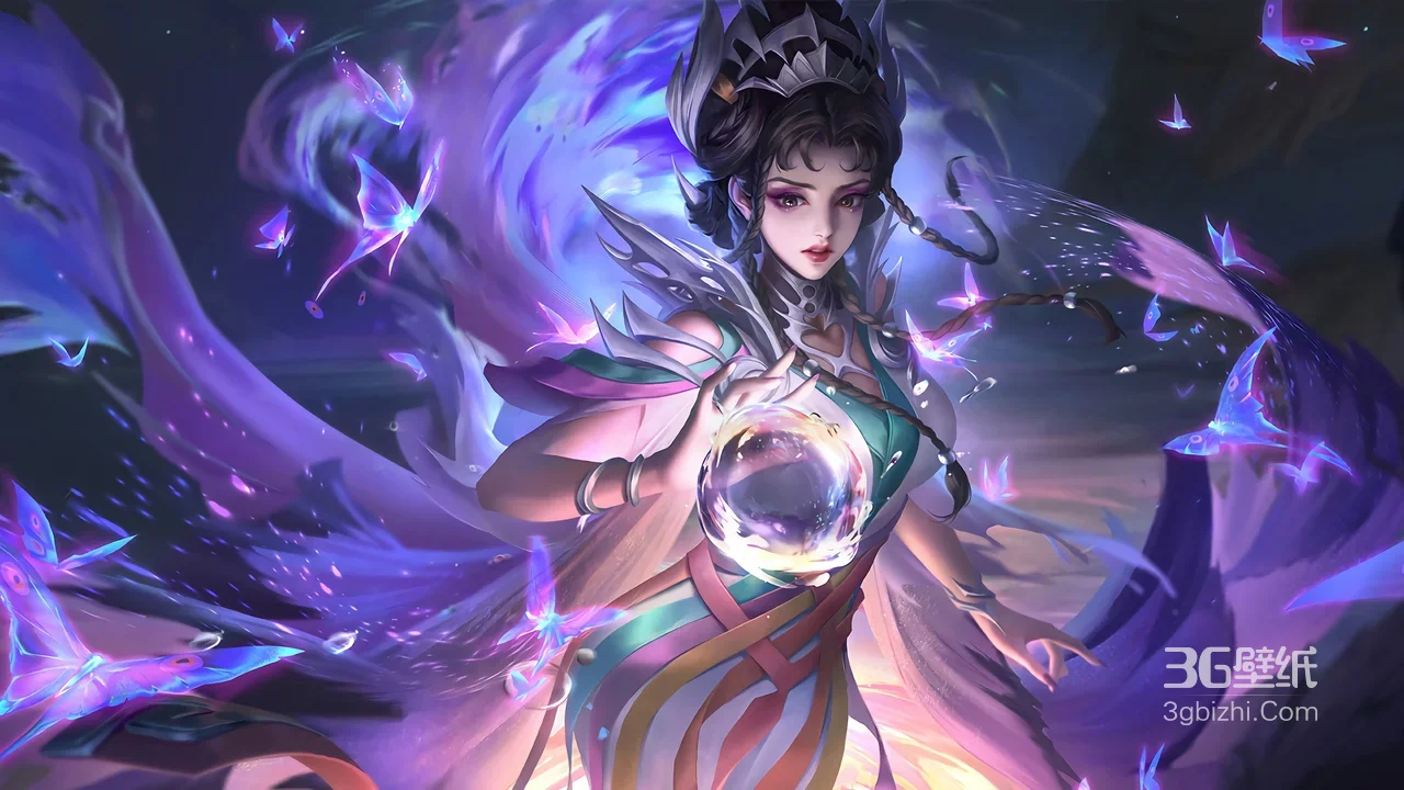 王者荣耀 女娲·幻蝶环绕 国风唯美宽屏电脑壁纸1