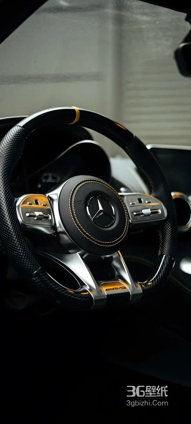 奔驰AMG方向盘·科技奢华风 汽车内饰高清壁纸1