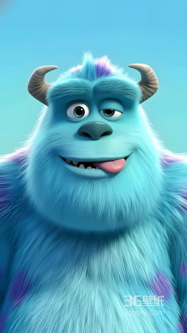 毛怪苏利文·俏皮吐舌 迪士尼《怪兽大学》卡通壁纸 萌系形象1