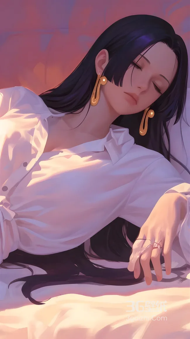 波雅·汉库克·慵懒休憩 唯美写实风海贼王同人手机壁纸1