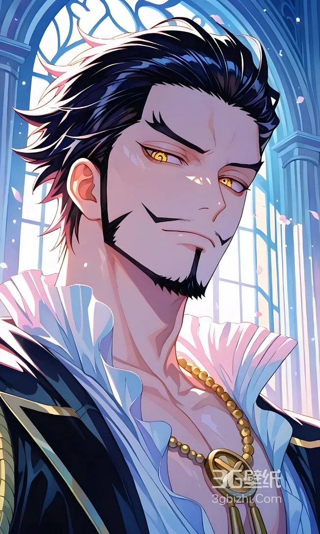 乔拉可尔·米霍克·金色眼眸 二次元唯美风 海贼王动漫手机壁纸1