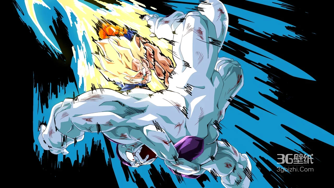 孙悟空·超赛激战弗利萨 龙珠动漫热血战斗电脑壁纸1