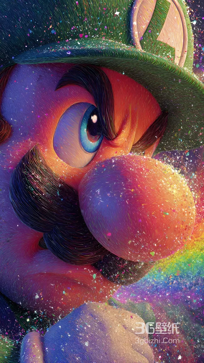 路易吉·炫彩写实风·超级马里奥游戏壁纸 高人气游戏角色1