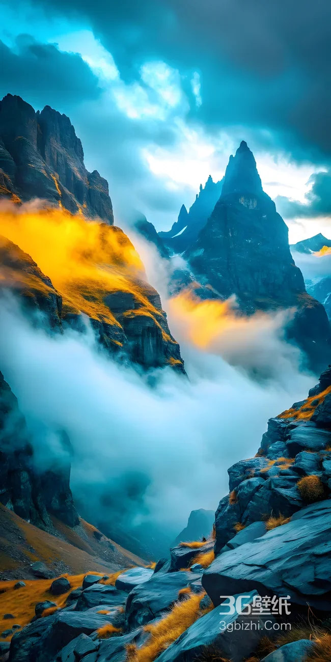 云雾缭绕高山峡谷·唯美奇幻风手机壁纸（高热度风景壁纸类）1