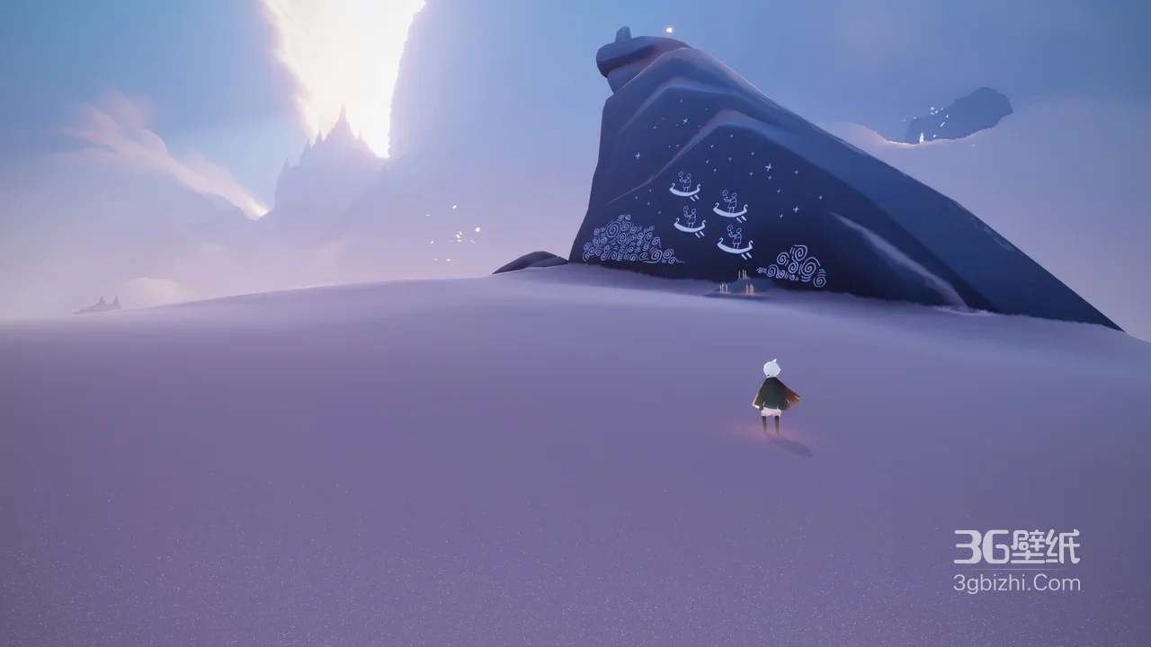 光遇白斗篷角色·唯美雪境 梦幻光遇场景电脑壁纸1